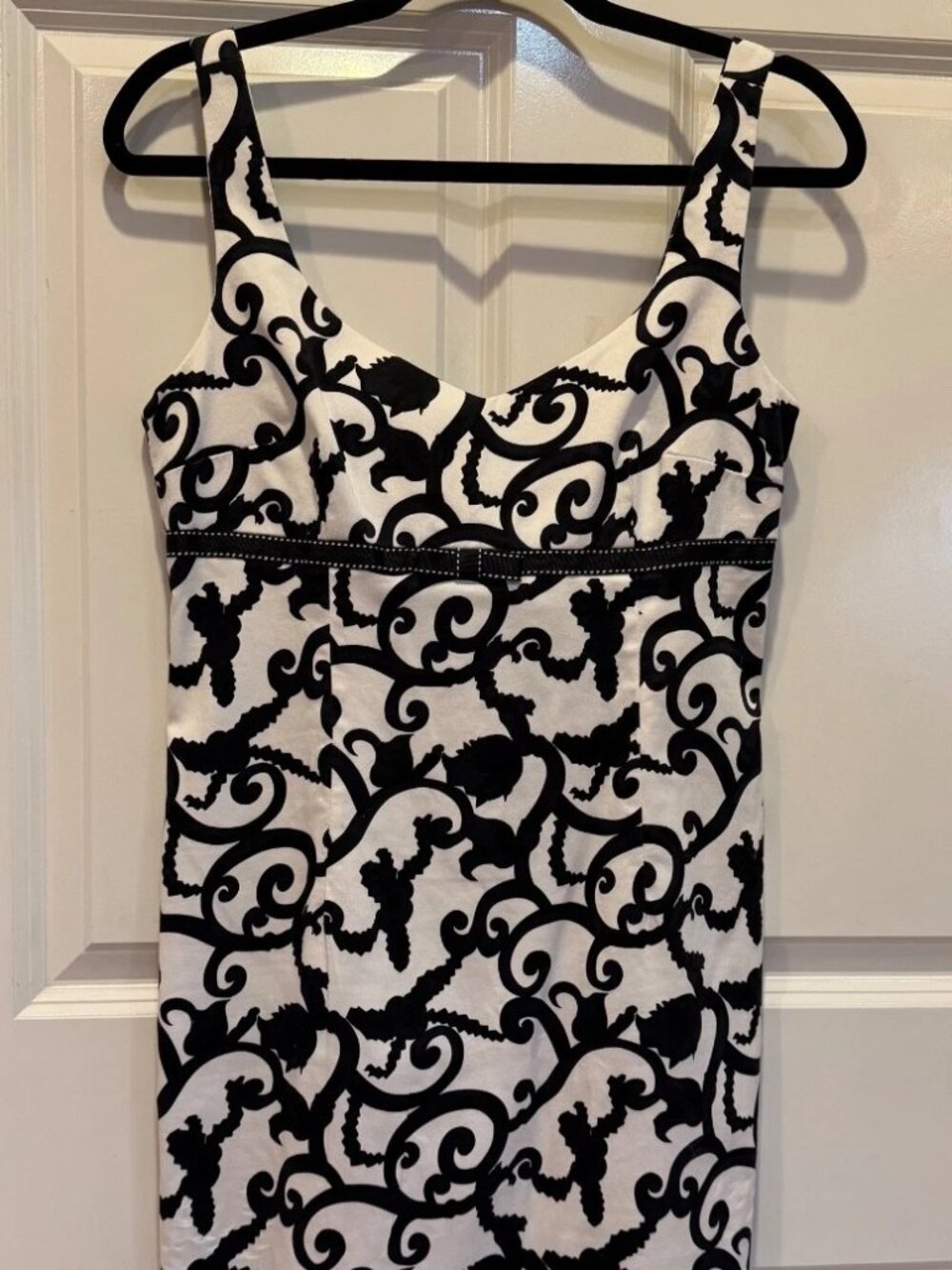 This sleeveless black and white striped dress from the Skirtin brand